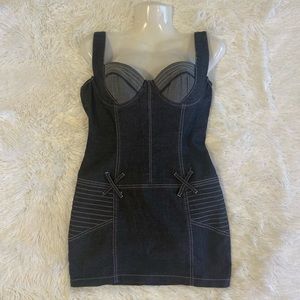 Sexy Black Jean Minidress